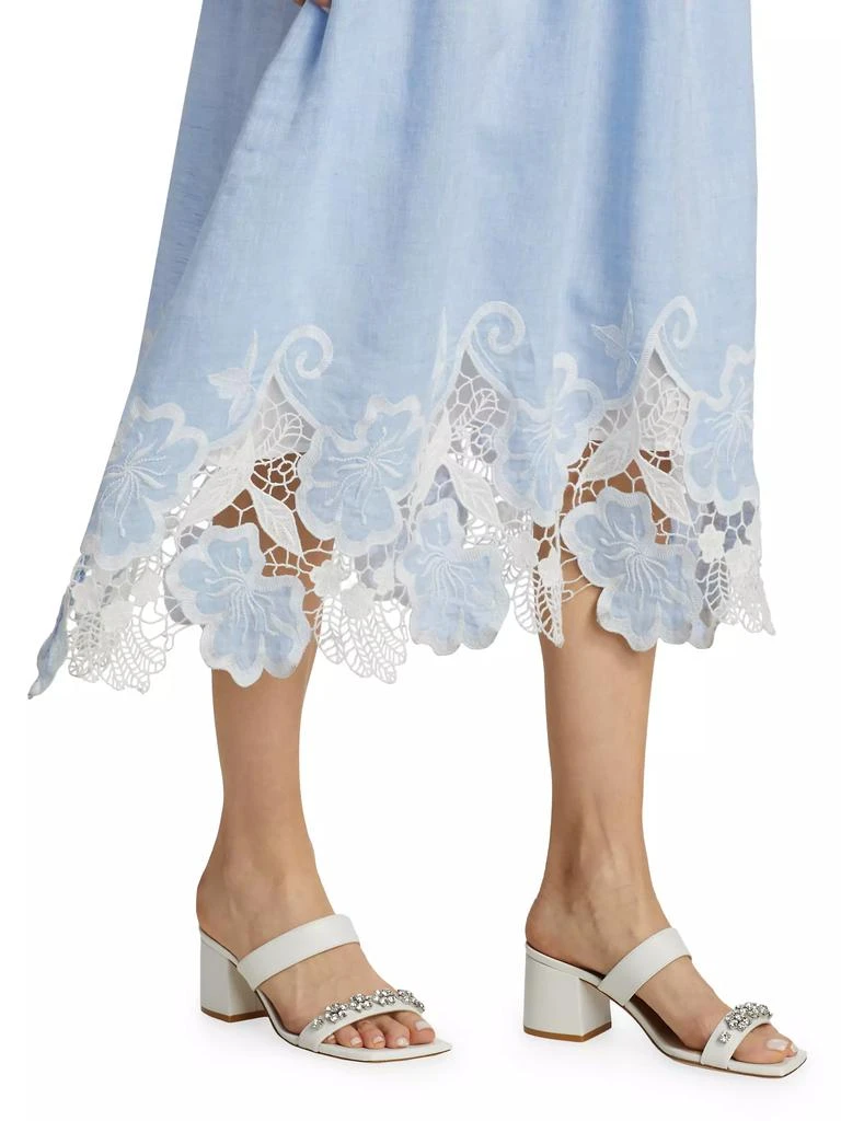 Ramy Brook Aubriella Linen Lace-Trimmed Midi-Dress 6