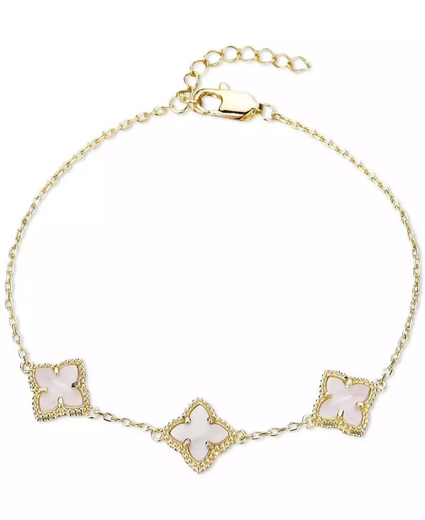 ADORNIA White Mother of Pearl Flower Bracelet 1