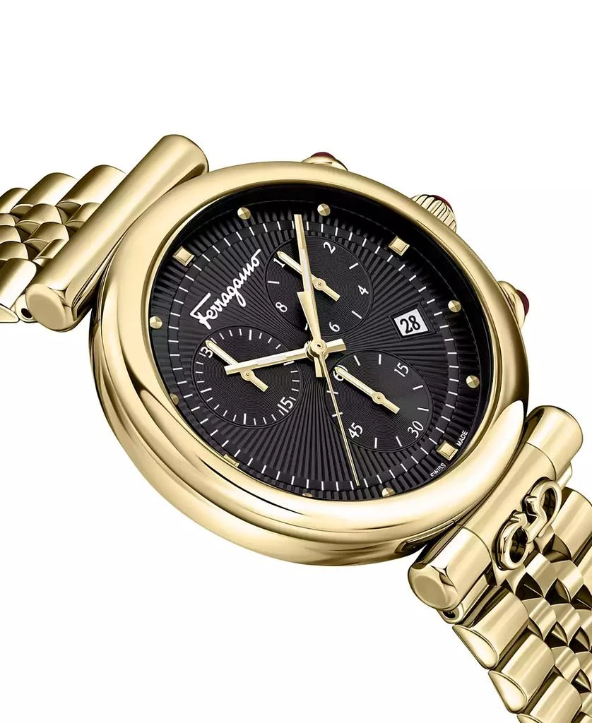 Salvatore Ferragamo Women's Swiss Chronograph Ora Gold Ion Plated Stainless Steel Bracelet Watch 40mm 3