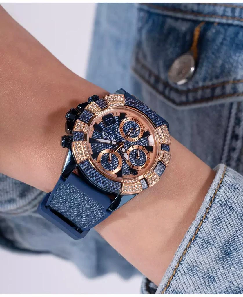 GUESS Women's Multi-Function Blue Denim/Silicone Watch 39mm 8