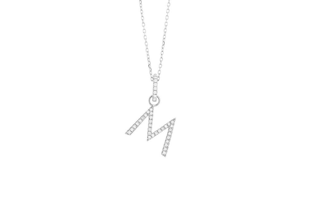 Mozafarian Diamond letter m necklace