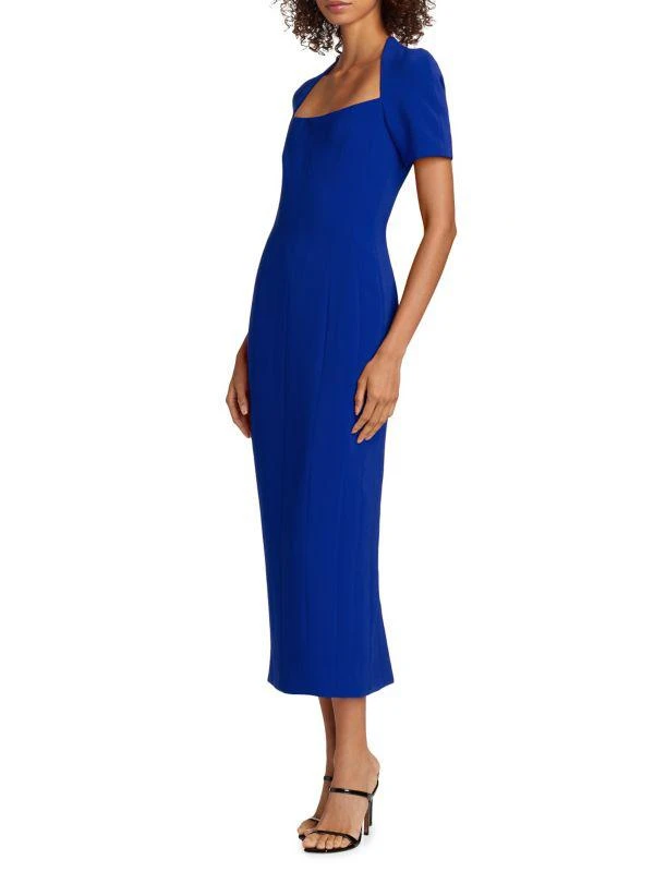 PRABAL GURUNG Square-Neck Short-Sleeve Midi-Dress 3