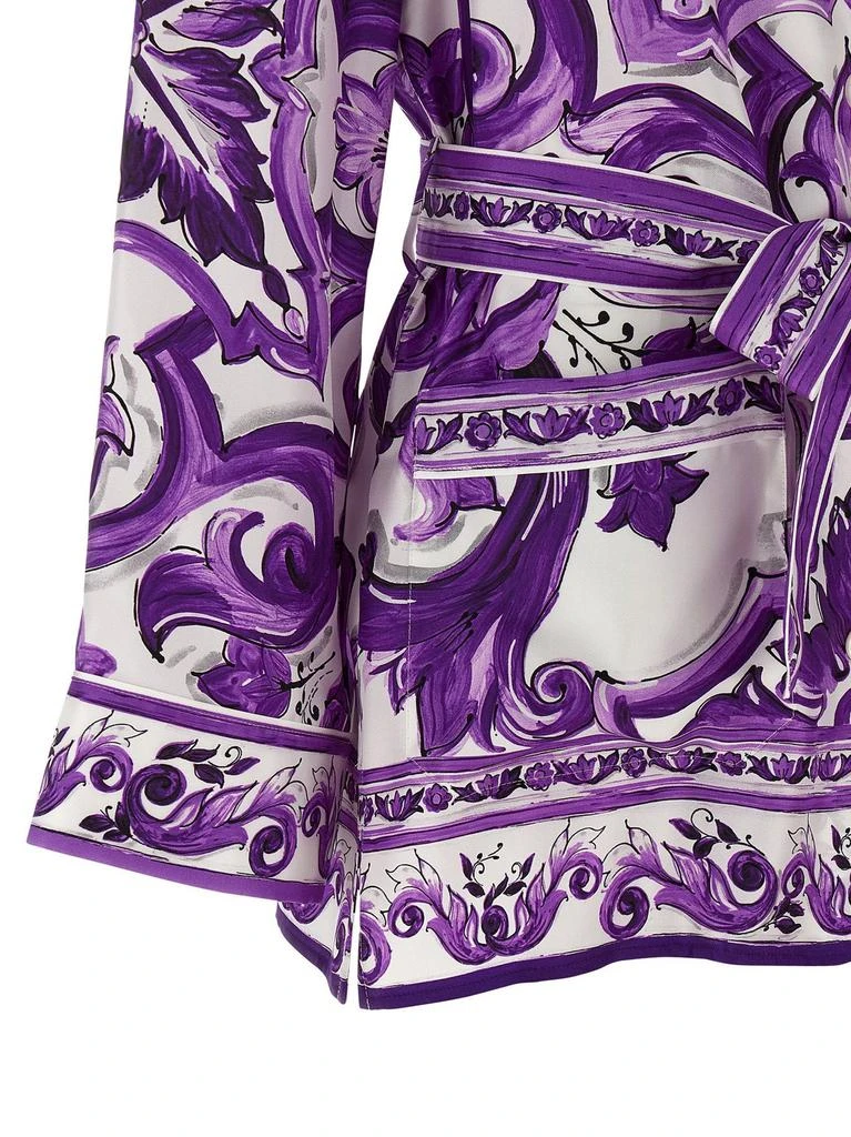 Dolce 
Gabbana Dolce 
Gabbana Majolica Printed Long-Sleeved Belted Shirt 4