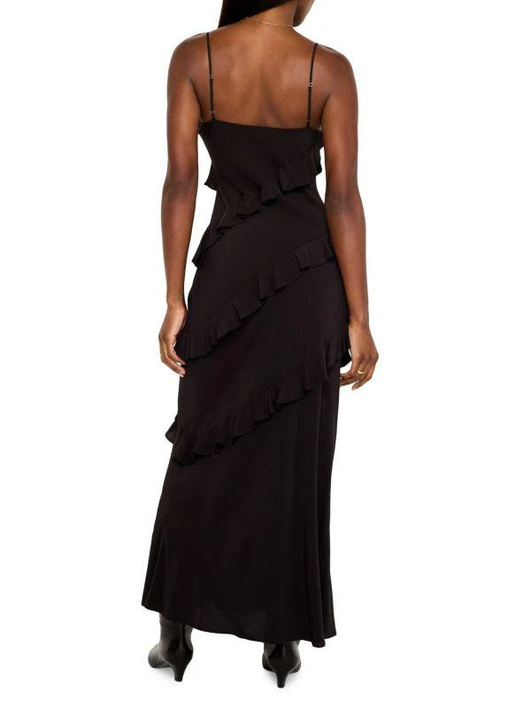 Good American Chiffon Bias-Cut Ruffle Dress 2