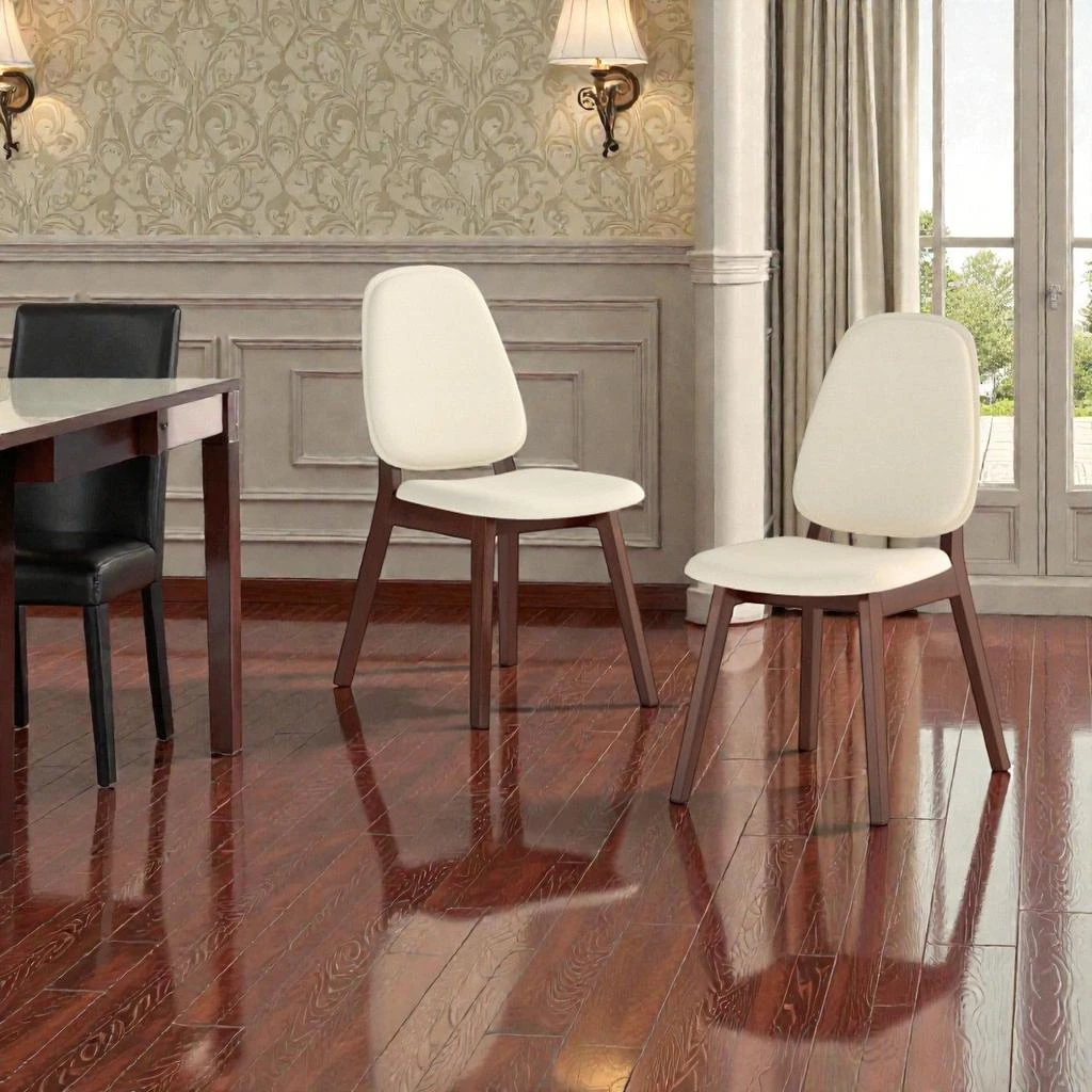 Hivvago Elegant 2-Piece Armless Side Chair Set for Dining or Living Spaces