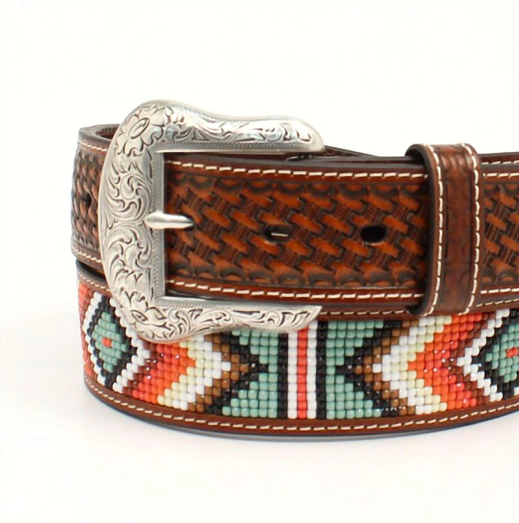 Nocona Belt Co. Nocona Belt Co. - Unisex Leather Southwestern Beaded Belt 2
