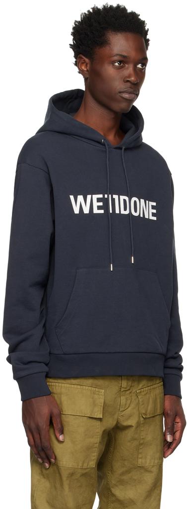 We11done Navy Fitted Basic Hoodie