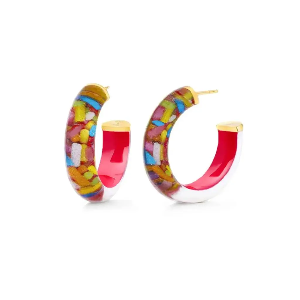 Gold & Honey Gold & Honey - Women's Sprinkles Illusion Hoop Earrings