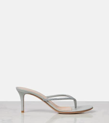 Gianvito Rossi India 70 embellished suede thong sandals 4