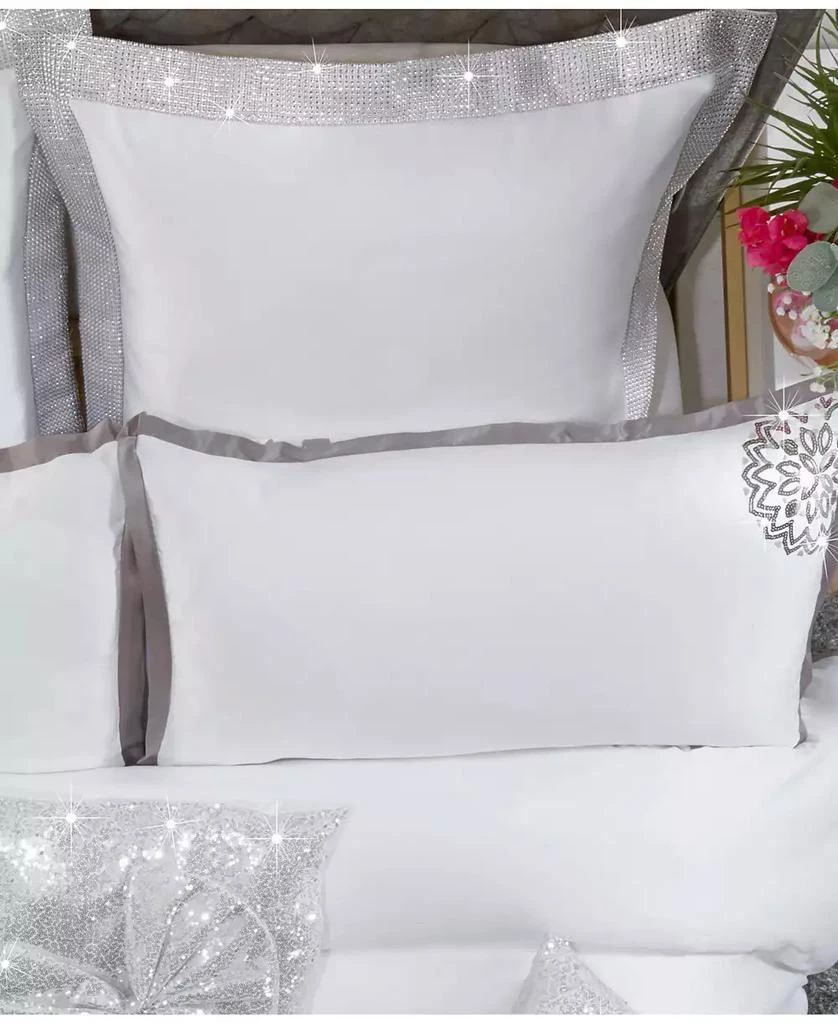 By Caprice Home Hollywood Glamorous Sequin Edged Bedroom Pillow Sham Twin Pack 2