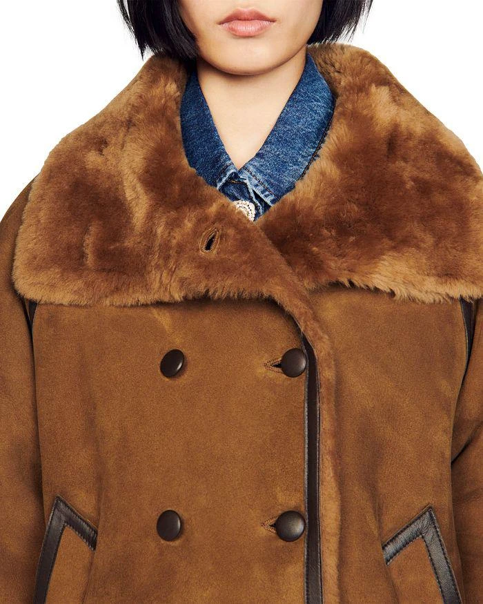 Sandro Oversized Shearling Coat 4