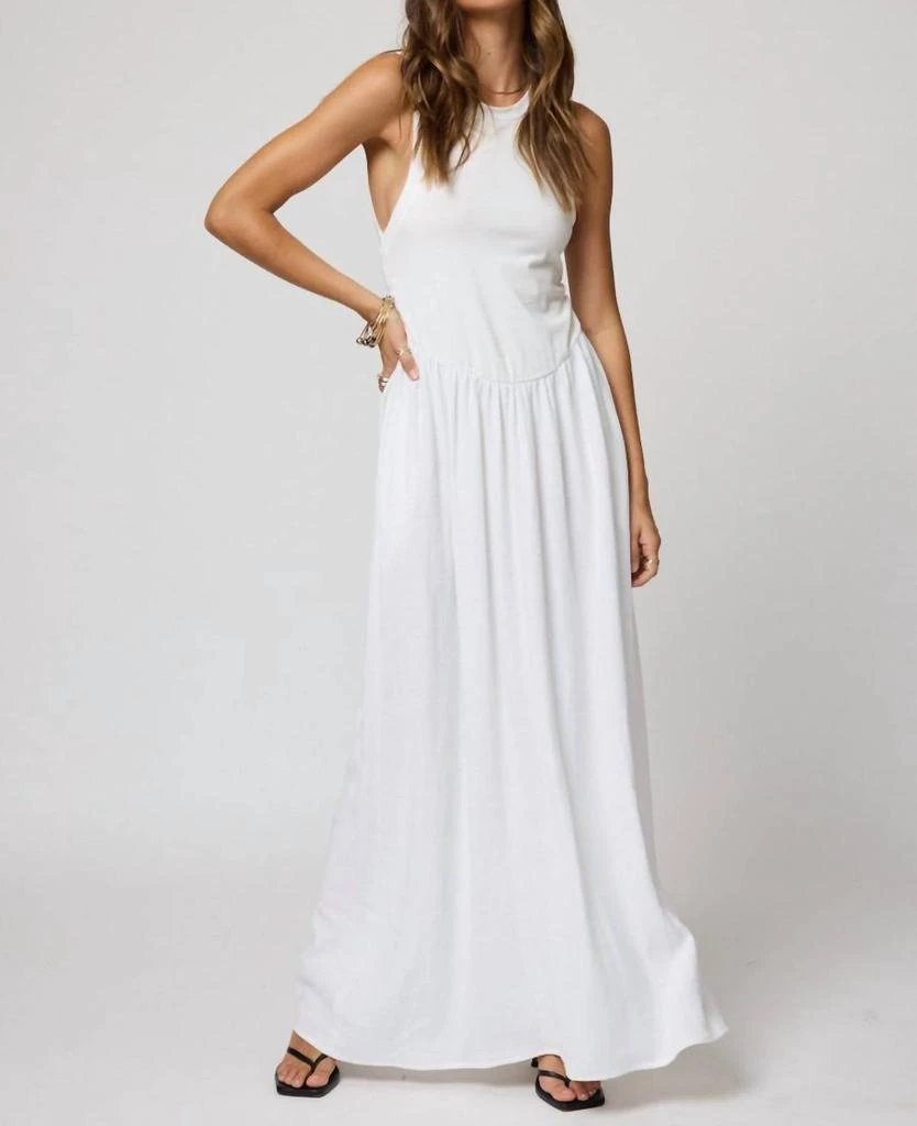 knee length dresses for ladies ELENA BUTTERMILK LINEN MAXI DRESS – DISSH main image 1