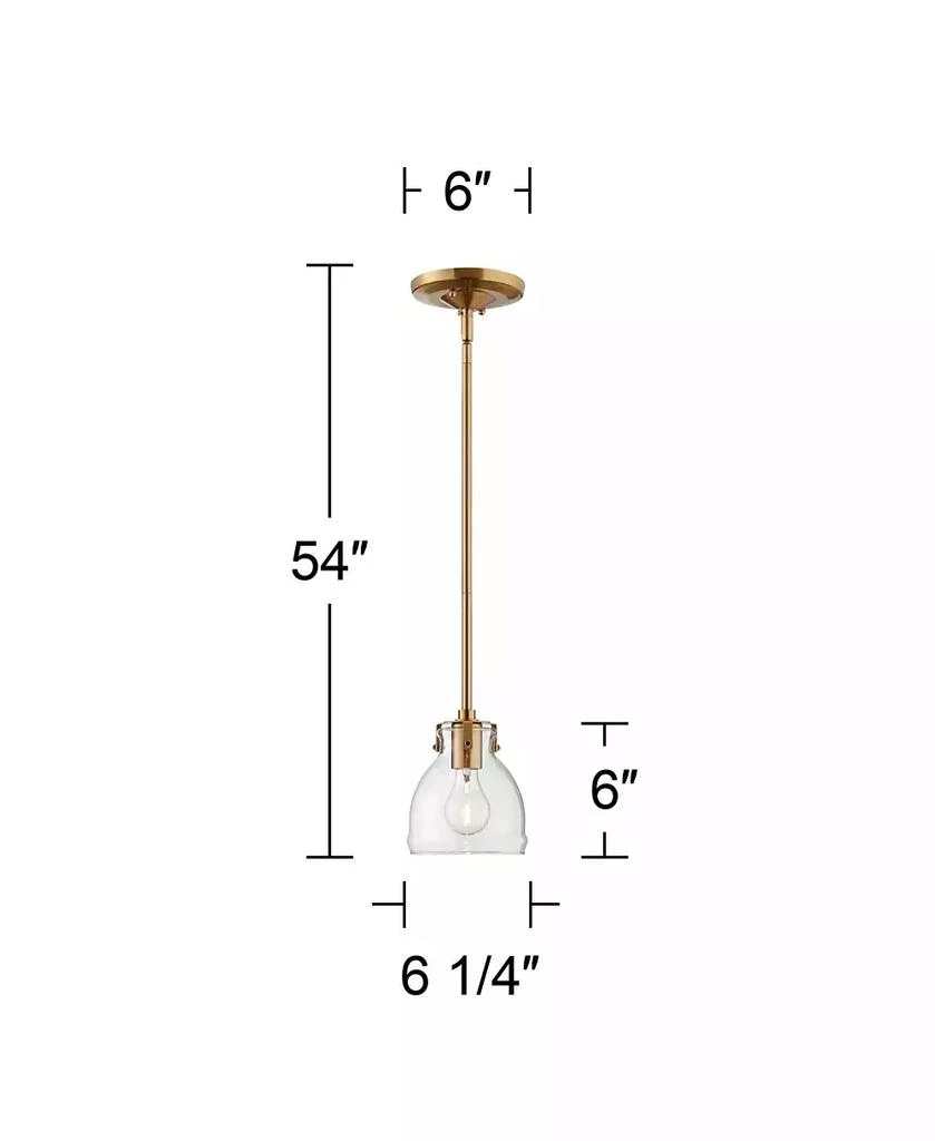 Possini Euro Design Soft Gold 6" Wide Clear Glass Shade Farmhouse Industrial Rustic Fixture Mini Pendant 4