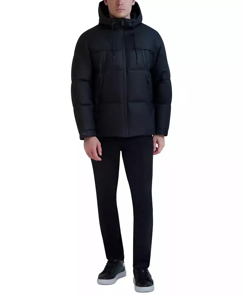 Karl Lagerfeld Paris Men's Hooded Puffer with Elongated Zipper Pockets 5