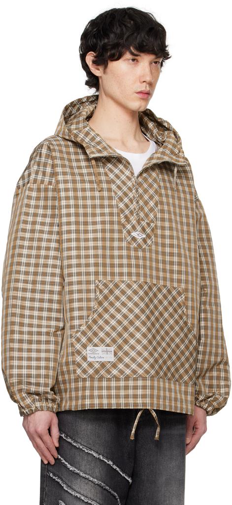 Umbro Brown Slam Jam Edition Masked Hood Plaid Jacket