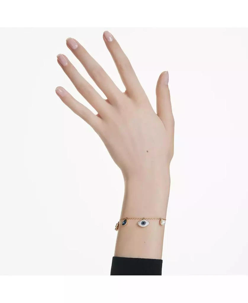 Swarovski Clover, Evil Eye and Horseshoe, Blue, Gold-Tone Plated Symbolica Bracelet 5