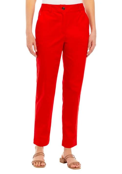 CHAPS Womens Solid Twill Pants 1