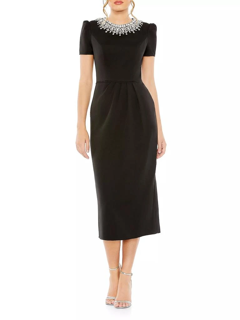 Mac Duggal Crystal-Embellished Sheath Midi-Dress 1