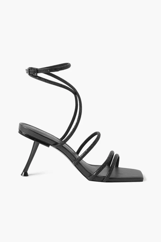Cult Gaia Isa crystal-embellished faux leather sandals 1