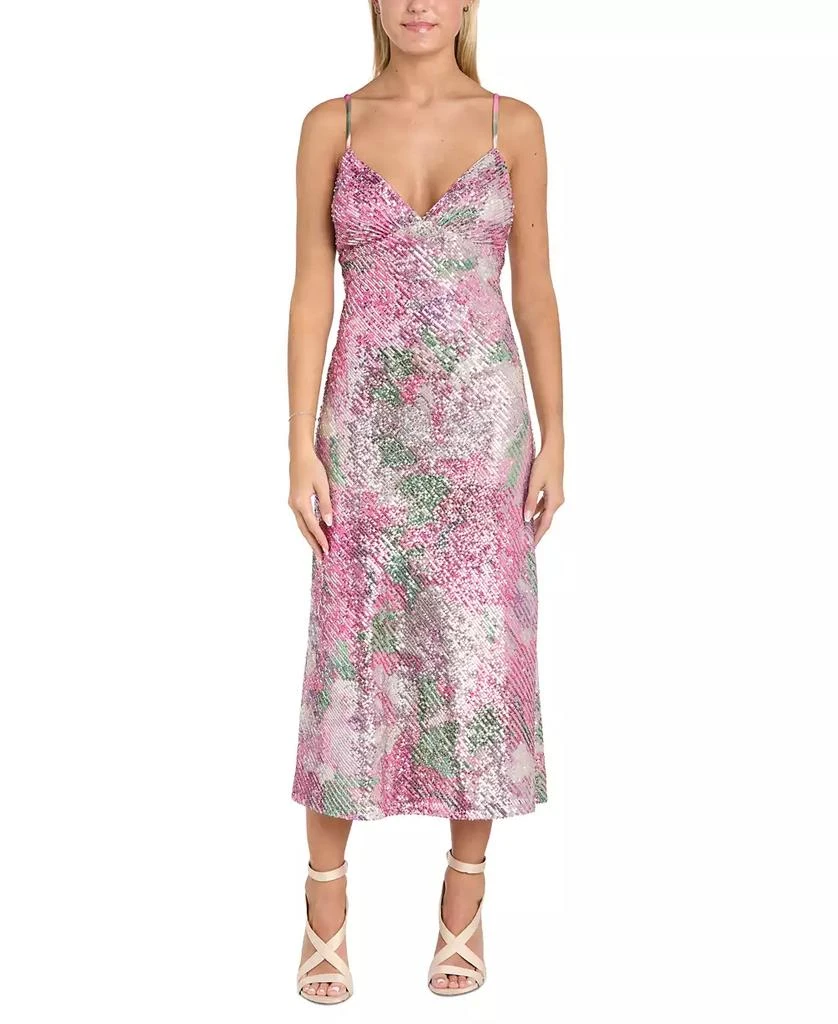Morgan & Company Juniors' Sequined Empire-Waist Midi Dress 1