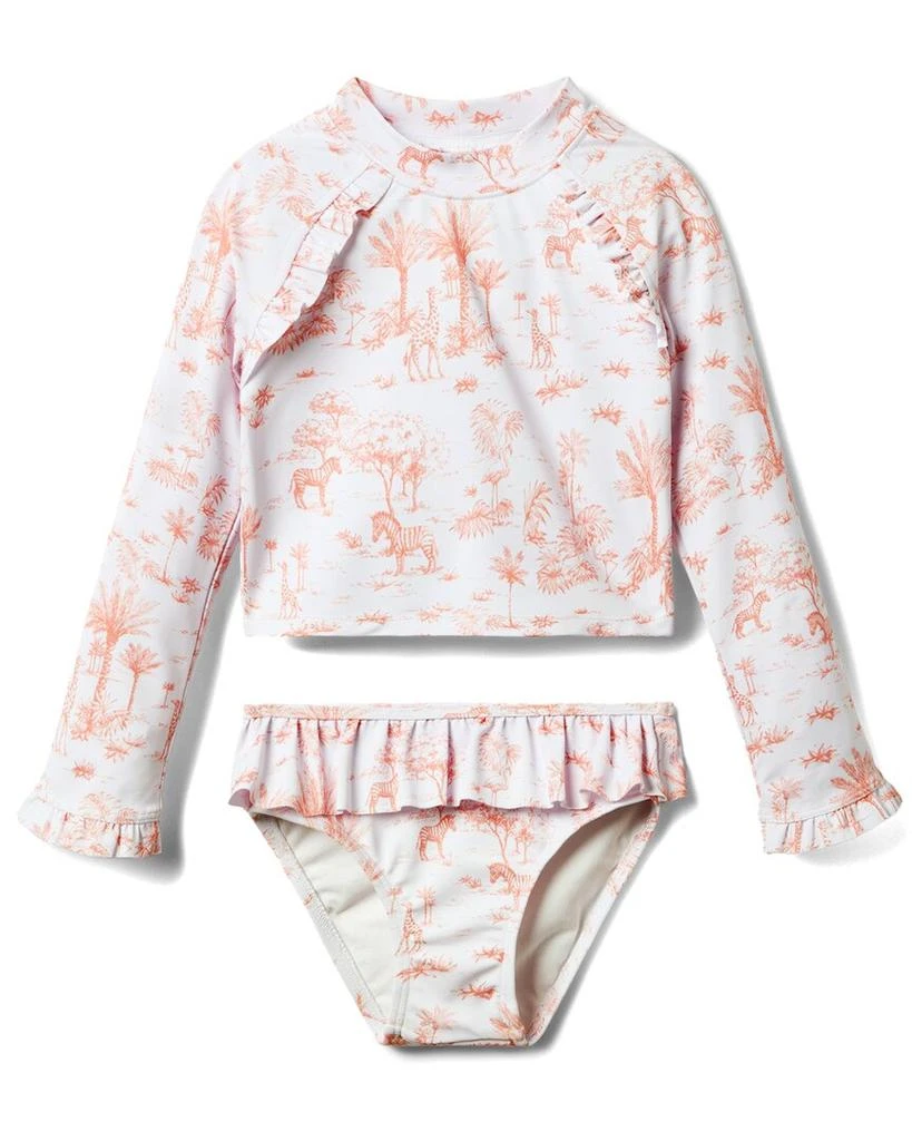 Janie and Jack Recycled Tropical Toile Rash Guard Swimsuit 1