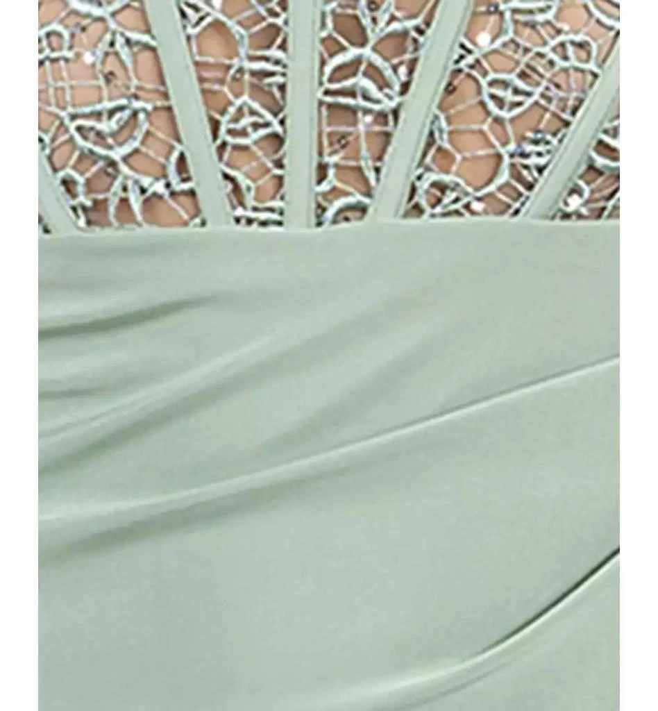 B Darlin Juniors' Strappy Sequinned-Lace Illusion-Corset Maxi Dress 5
