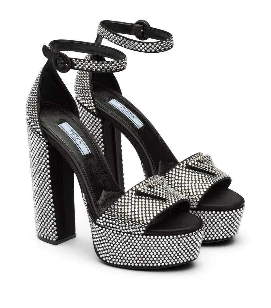 Prada Crystal-Embellished Platform Sandals 135 3