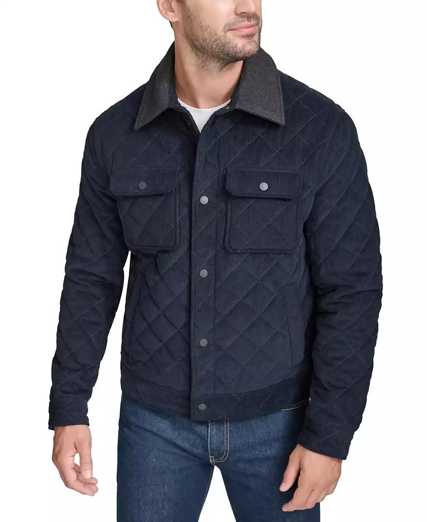 Cole Haan Men's Collared Quilted Button-Front Jacket 1