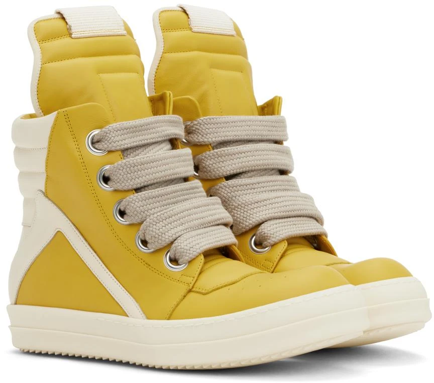 Rick Owens Yellow Jumbolaced Geobasket Sneakers 4