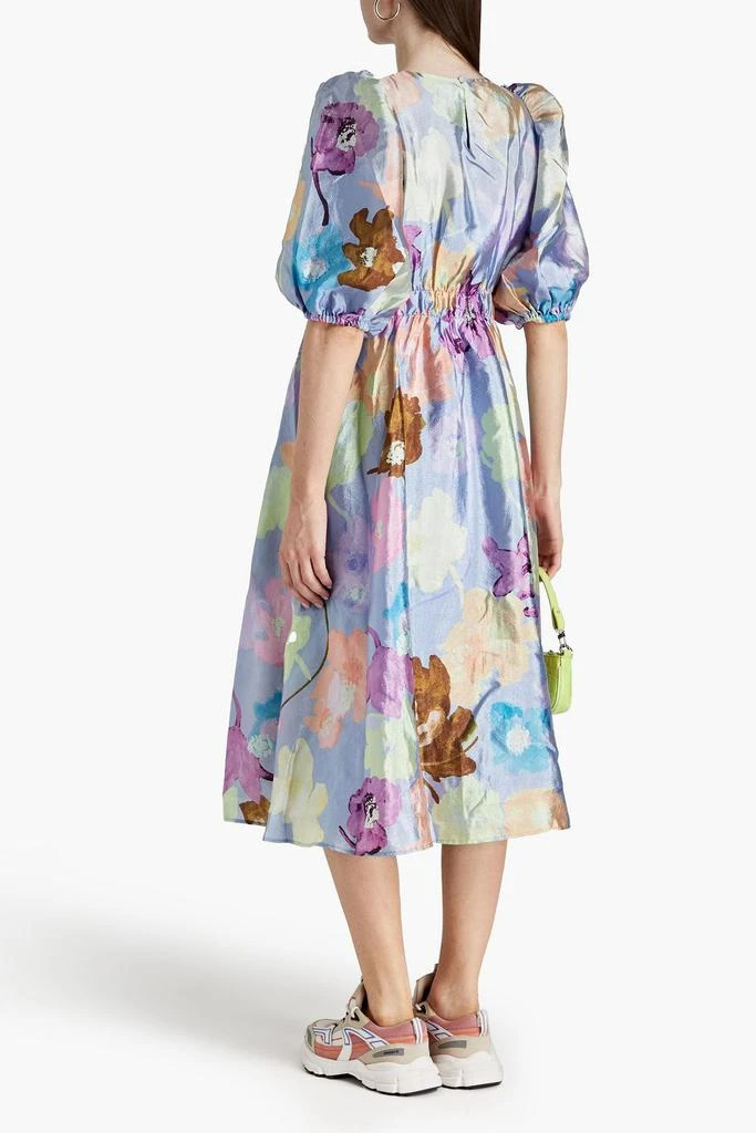 Stine Goya Elisabeth floral-print gathered satin-crepe midi dress 3