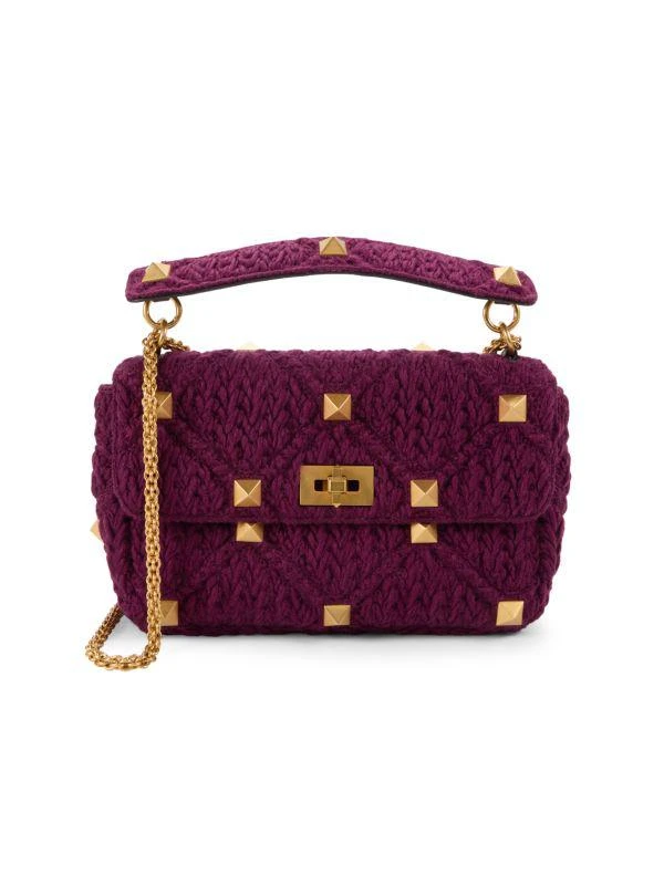 Valentino Large Rockstud Knit Satchel 1