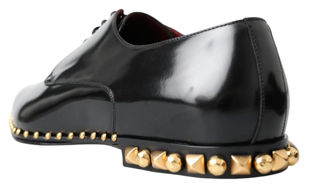 Dolce & Gabbana Black Derby Gold Studded Leather Shoes  On Sale Now with  Up to 61% Off | Discover Exclusive Deals & Savings at BeyondStyle   Authentic Dolce & Gabbana derby