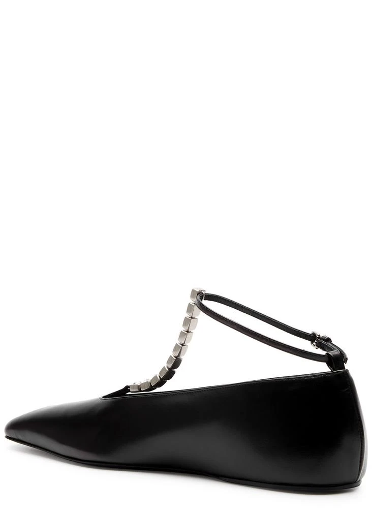 Jil Sander Crystal-embellished leather ballet flats 2