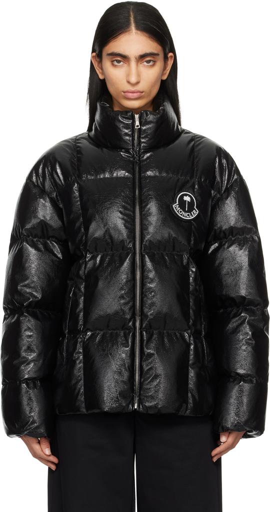 Moncler Moncler x Palm Angels Black Simoon Faux-Leather Down