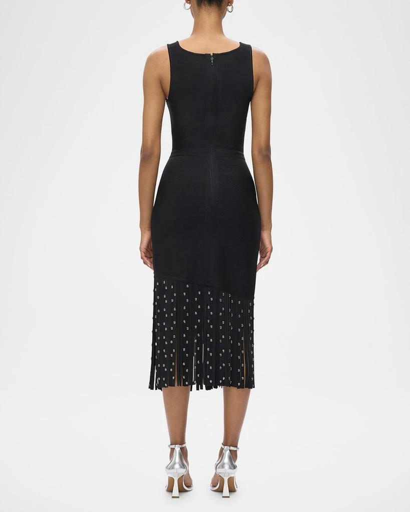 Herve Leger Regan Crystal Fringe Sleeveless Midi Dress 3