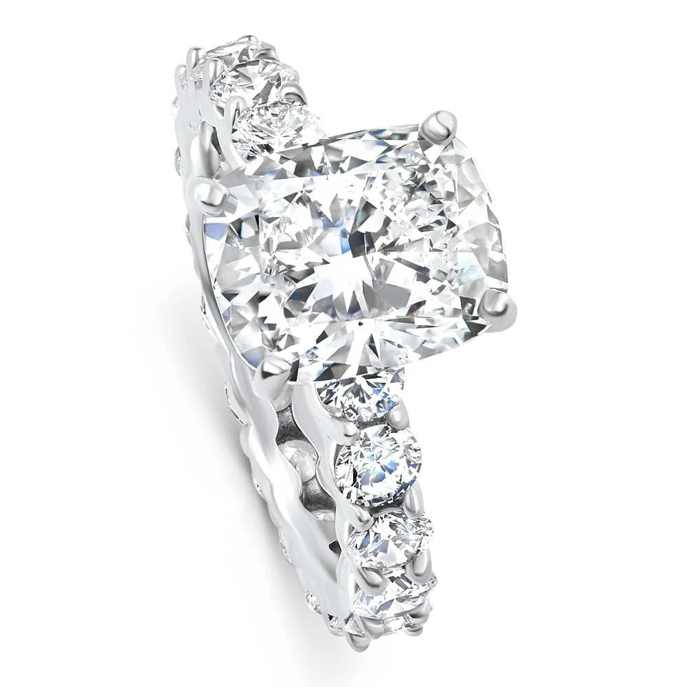 Pompeii3 Certified 7.90Ct Cushion Diamond Engagement Eternity Ring Gold Lab Grown Size: 7 3