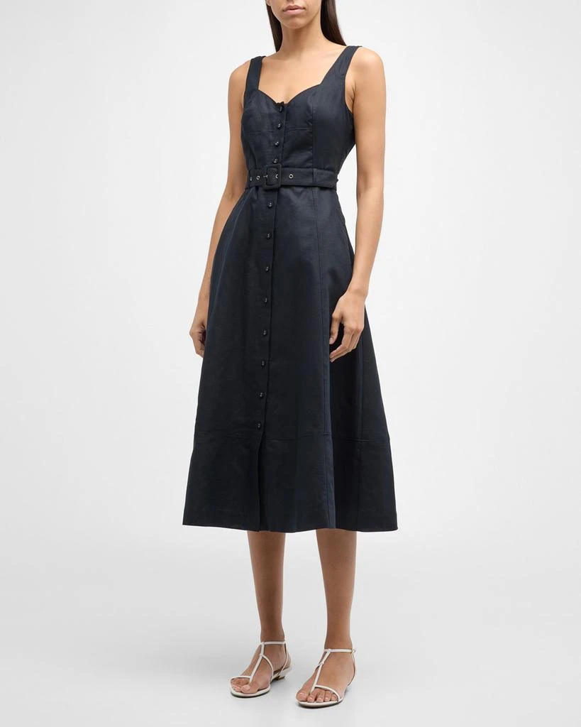 Paige Arienne Belted A-Line Midi Dress 3