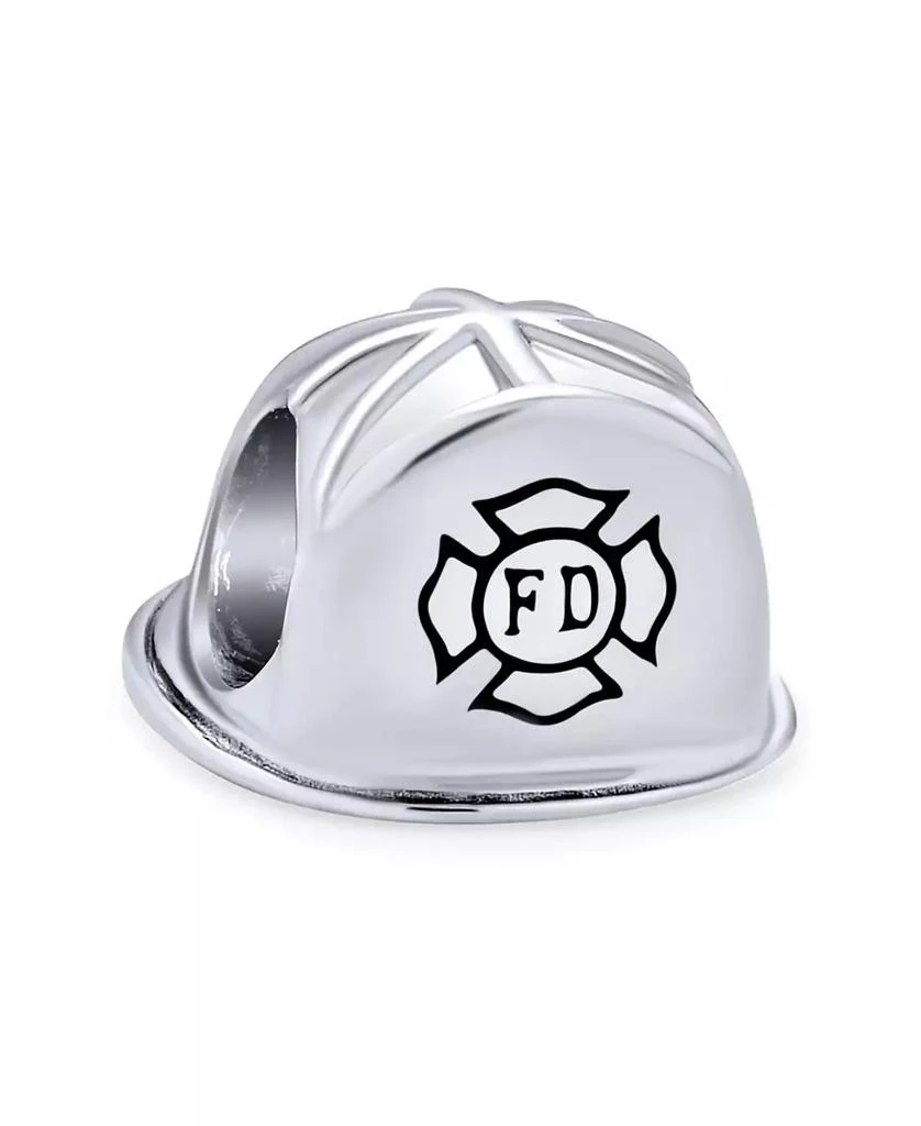 Bling Jewelry Fireman Fire Department Firefighter Hat Helmet Charm Bead Wife Oxidized Sterling Silver Fits European Bracelet 1