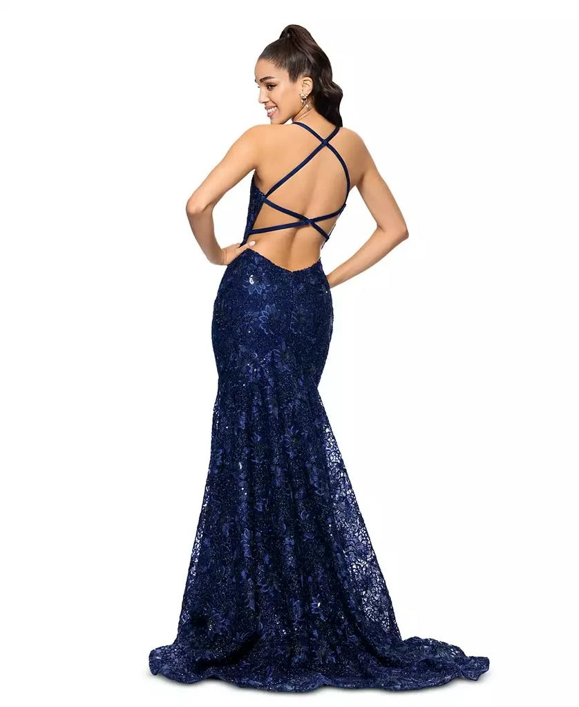 Betsy & Adam Women's Embellished Lace Sleeveless Gown 4