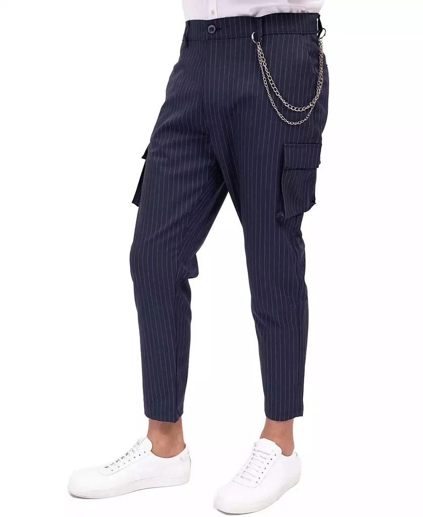 RON TOMSON Men's Modern Pinstriped Cargo Pants 1
