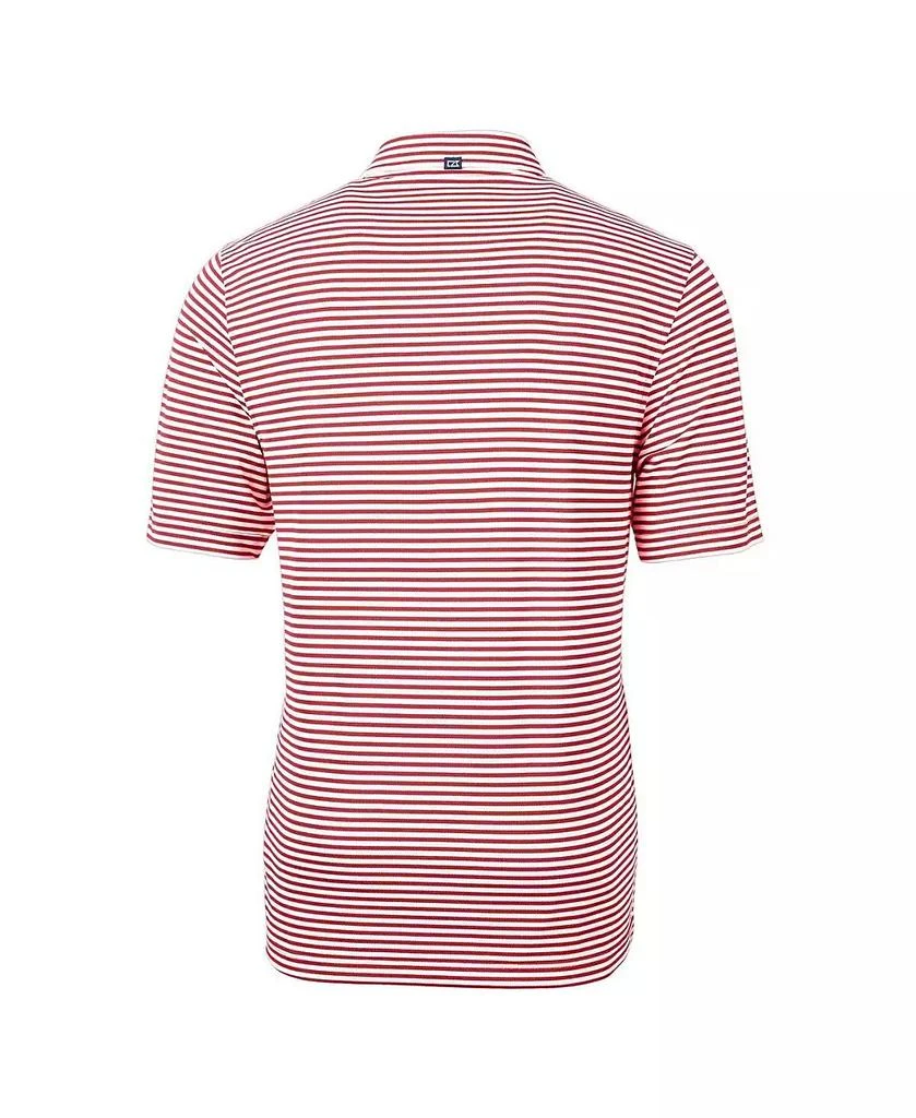 Cutter & Buck Men's Red Atlanta Falcons Throwback Team Logo Virtue Eco Pique Stripe Polo 2