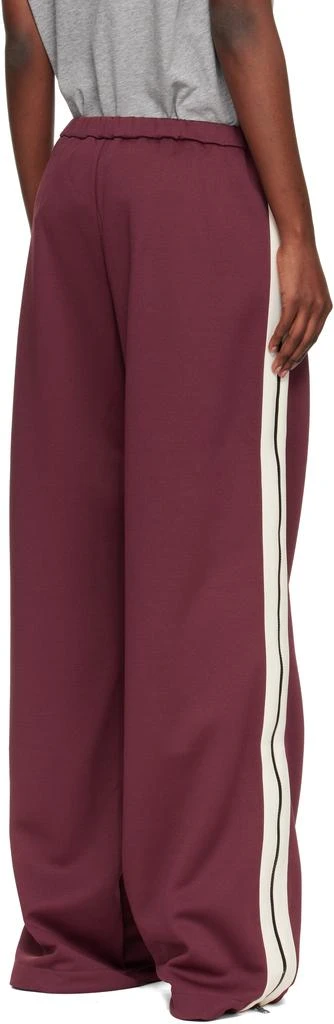 Palm Angels Burgundy Colorblock Zip Track Pants 3