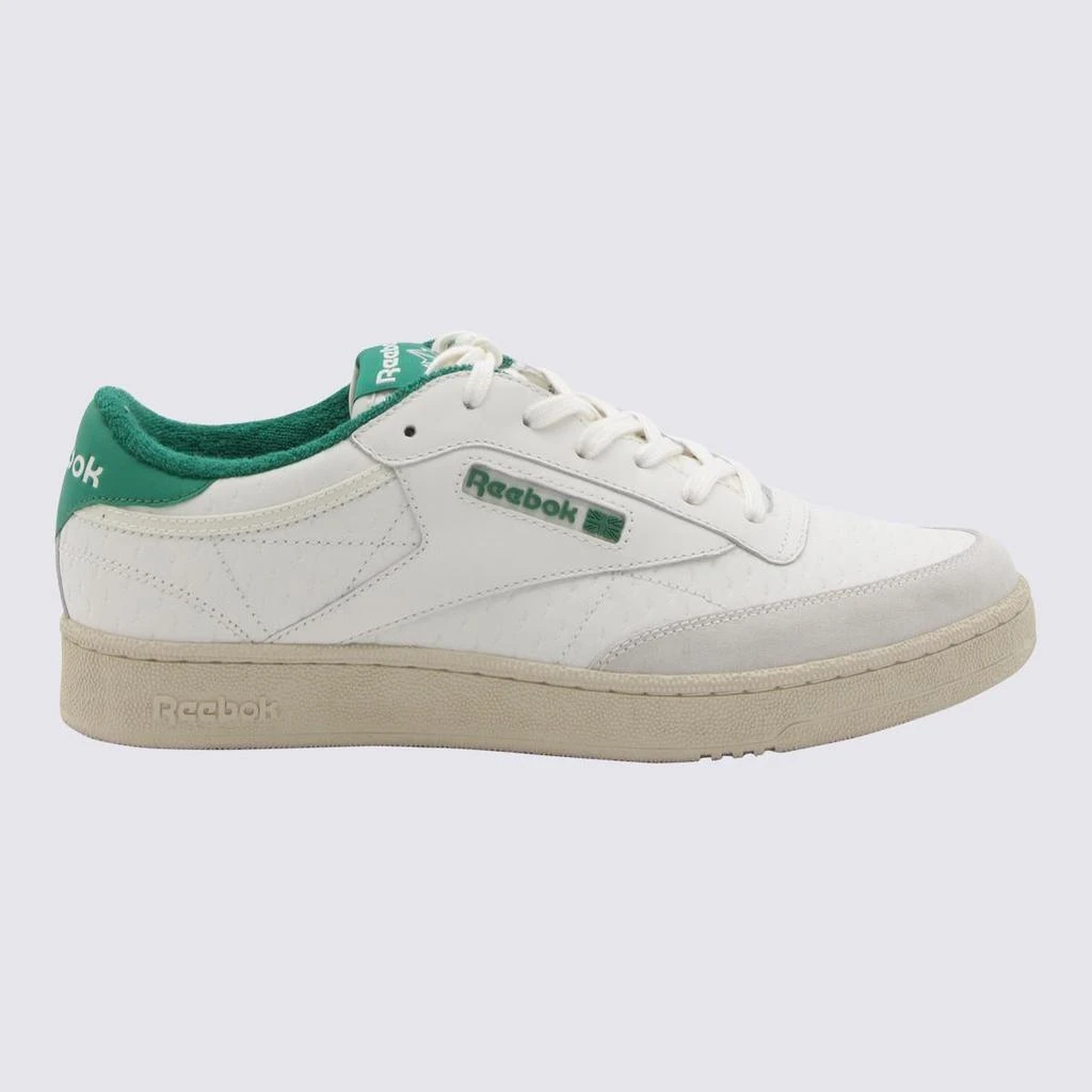Reebok Reebok White And Green Leather Sneakers 1