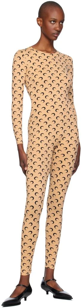 MARINE SERRE Tan All Over Moon Jumpsuit 4