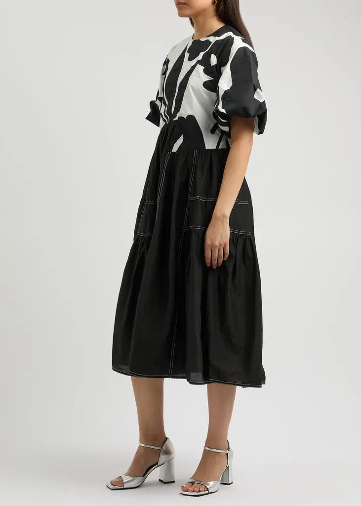 LOVEBIRDS Printed silk midi dress 2