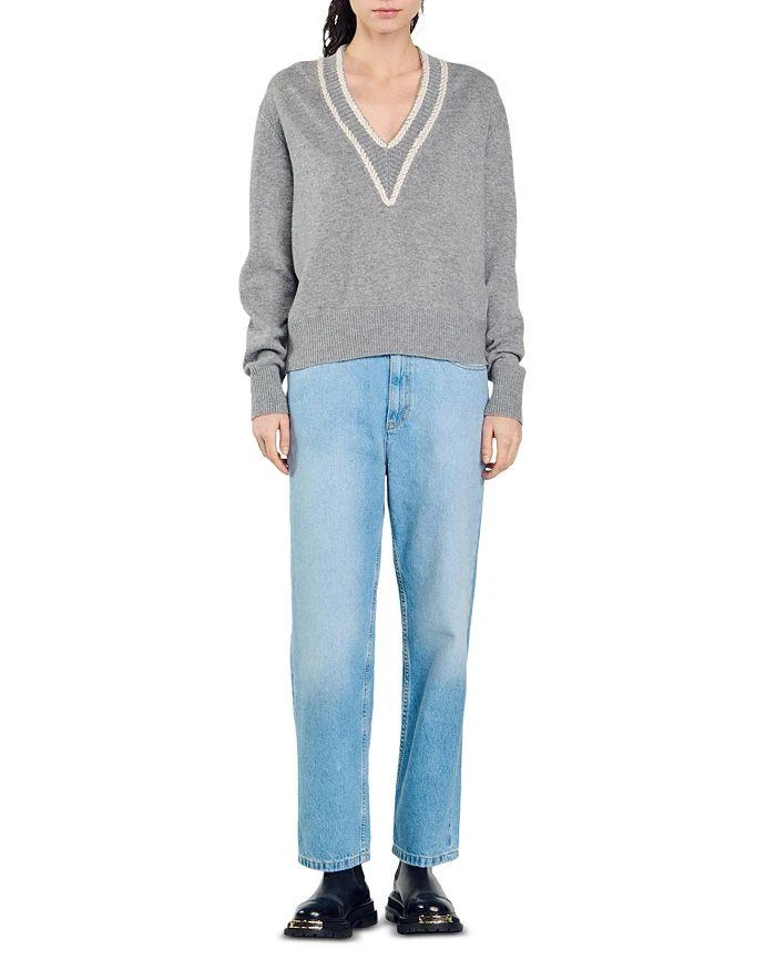 Sandro Cleo V Neck Sweater 5