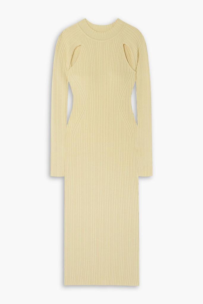 LVIR Cutout ribbed-knit midi dress