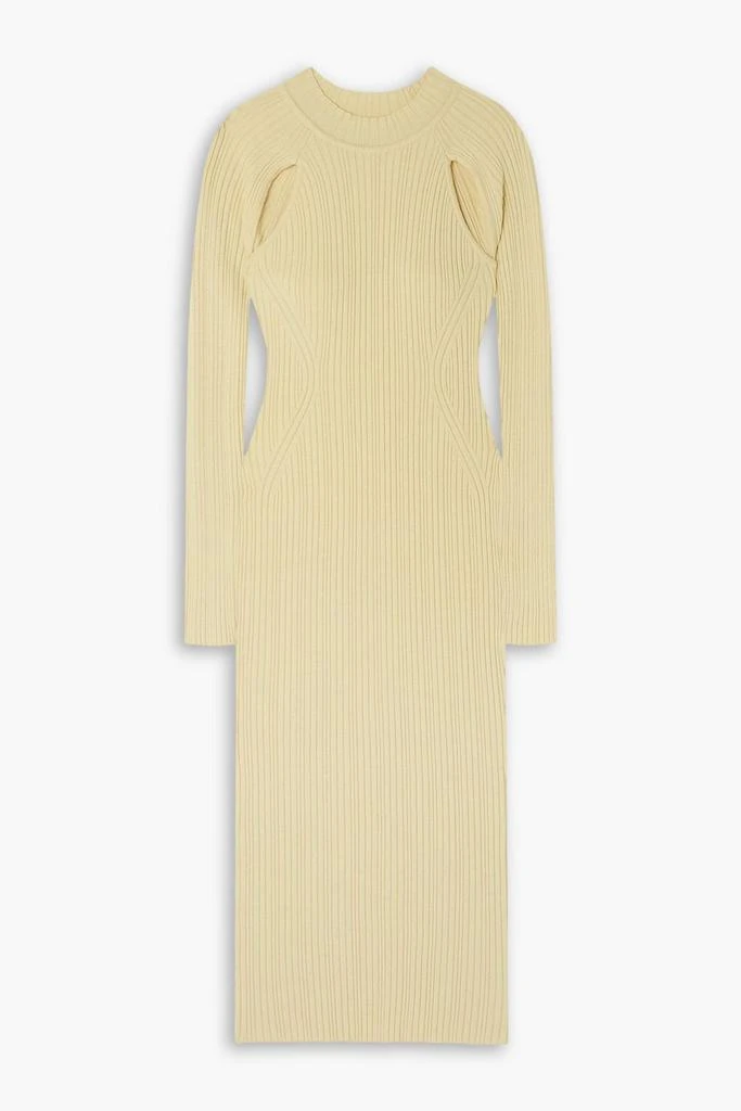 LVIR Cutout ribbed-knit midi dress 1