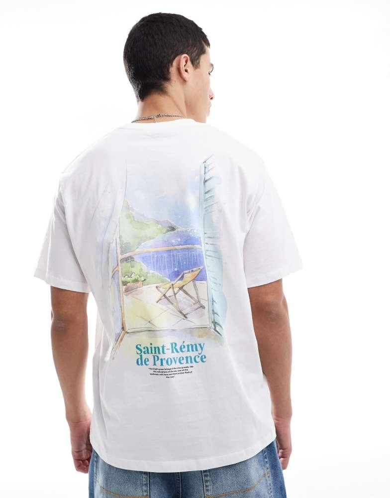 Jack & Jones Jack & Jones oversized t-shirt with french print in white