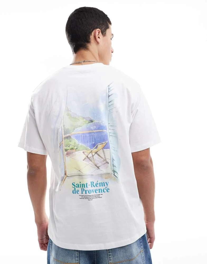Jack & Jones Jack & Jones oversized t-shirt with french print in white 1